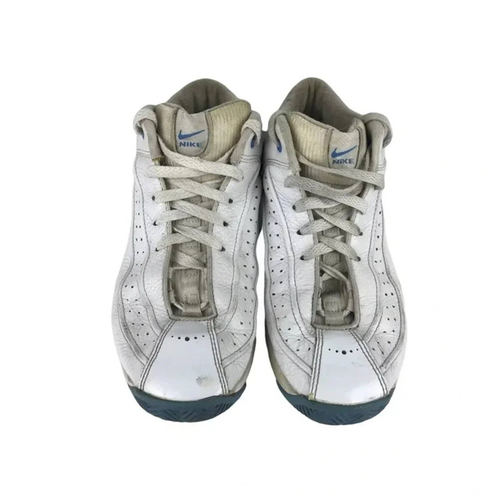 Nike Mens White Blue Flight Mid Top Lace Up‎ Sneaker Athletic Shoes Size US 7